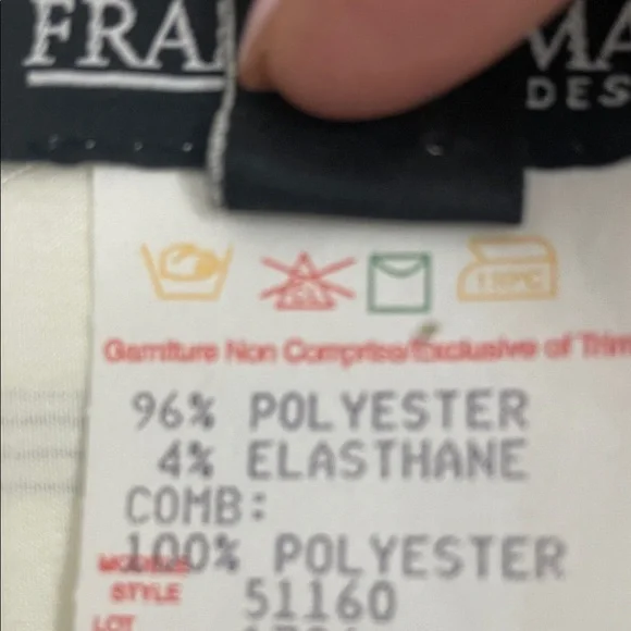 Frank Lyman Design Winter White Striped Blazer Top Button Down Front & Cuffs Sz8 - Picture 9 of 13